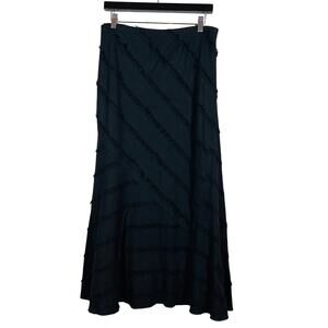 Vintage Maakif A Line Maxi Skirt Black Casual - 10